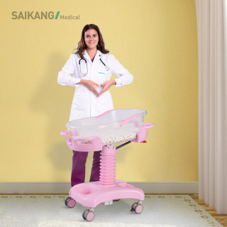 X01-1 Hydraulic Multifunction Adjustable Newborn Medical Bed ICU Children Pediatric Bed ABS Plastic Baby Hospital Crib