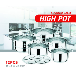 manufacturer 10pcs Stainless Steel Cookware pot pan Sets Metal Logo custom OEM nonstick frying pan manufacturer 10pcs Stainless Steel Cookware pot pan Sets Metal Logo custom OEM nonstick frying pan