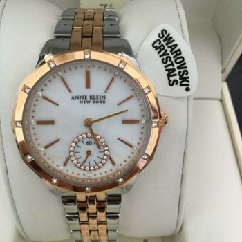 New Anne Klein New York Two-Tone Swarovski Crystal Ladies Watch 122305MPR New Anne Klein New York Two-Tone Swarovski Crystal Ladies Watch 122305MPR