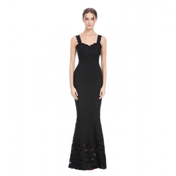 L1543 Wholesale Floor Lenght Bandage Dress Black Mermaid Wedding Gown Dress Bridal Maxi Celebrity Vestido L1543 Wholesale Floor Lenght Bandage Dress Black Mermaid Wedding Gown Dress Bridal Maxi Celebrity Vestido