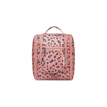 Hanging Travel Toiletry Bag Cosmetic Make up Organizer for Women and Men (Medium, Orange Leopard)