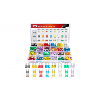 Nilight - 50019R 272Pcs Standard & Mini & Low Profile Mini Blade Fuse Assortment, 2A 5A 10A 15A 20A 25A 30A 35A Replacement Fuses For Car Boat Truck Suv Automotive